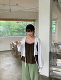 Yure Summer String Button Knit Hood Cardigan