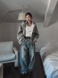 Shell Washing Wide Balloon Denim