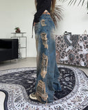 Penta Camo Layered Denim Pants