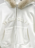 Wintz Patch Brushed Fur Hood Zip Up