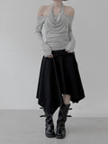 Drape Cowl Neck Halter Off-Shoulder