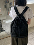 Paon Two-Pocket String Canvas Cotton Backpack