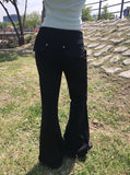 Runho Banding Back Pocket Bootcut Pants