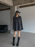[U-BASIC] Want slit oversized fit long sleeve