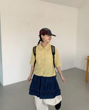 Iniku Nylon Pocket String Crop Shirt