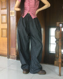 Tenshi Non-Fade Raw Fabric Two-Way Pin Tuck Banding Pants