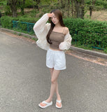 See-through High-Neck Lovely Frill Crop Summer Windbreaker
