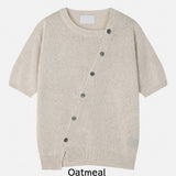 Bock Diagonal Button Linen Cardigan