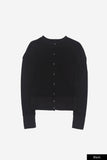Hiles wide rib round-neck cardigan