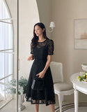 Bouquet embroidery lace one piece