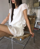 Pne Shirring Banding Puff Short Sleeve Mini One Piece