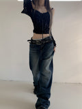Windbreaker y2k denim wide pants
