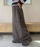 Frankie Curved Cotton Cargo Banding Balloon Wide Pants