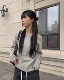 Fron shoulder slit knit