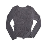 Art Pleated See-Through Long Sleeve