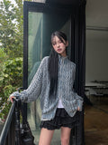 From Two Way Washing Vintage Knit Zip-up