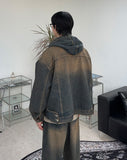 Decan Over Washing Denim Hooded Jacket