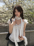 Sean V Shirring Frill Sleeveless Blouse