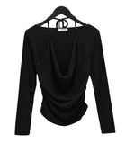 Mats Cowl Neck Bustier Boat Neck Tee