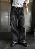 Nyujin wide cargo pocket denim pants