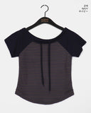 Chenle Stripe Off-Shoulder Short Sleeve T-Shirt