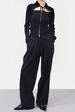 Moan Wool Diagonal Pin Tuck Pants
