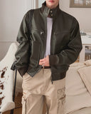 BOD High-neck Leather Jacket