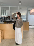 Mitu Summer Check Color Matching Cargo Wide Pants