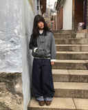 Jamin button color matching crop jacket