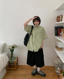 [unisex] Biger Cotton Over Short Sleeve Shirt
