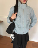 Puhi Ribbon Shirring Windbreaker Zip-up
