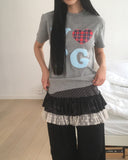 Coren Camo Dot Tiered Mini Skirt