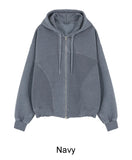 Hid Pigment Curved Hooded Zip-Up