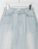 Nazumi Cube Washing Light Blue Bermuda Denim Pants