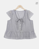 Meili Frill Short Sleeve Blouse