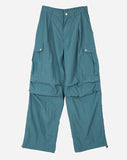 Pin-tuck nylon snap over cargo pants