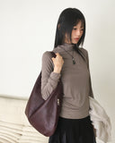 konen incision leather big shoulder bag