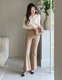 Army V Round Ribbed Knit Cardigan