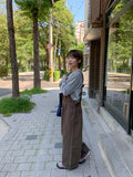 Friend Pocket Cotton Wide Overalls