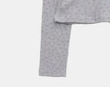 Maem Flower Waffle Henley Neck Long Sleeve T-shirt