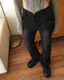 Booming Y2K Pocket Washing Denim Bootcut Pants
