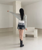 Racine Summer Ribbed Ribbon String Shawl Bolero Cardigan