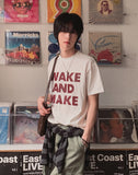 Make lettering print short sleeve t-shirt