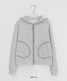 Henkit Stripe Color Matching Hood Zip-Up