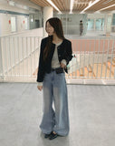 Loose Wide Clean Washing Four-Season Denim Cotton Pants