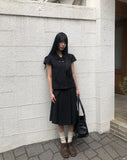 Mattia Double Button Short Sleeve Blouse