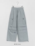 Pupon Parachute Cargo Nylon Wide Pants