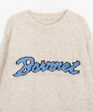 Baming Lettering Mix Color Round Knit