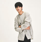 ROUND NECK CHECK SHIRT