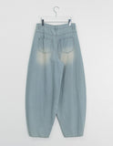 Huchi Summer Washing Denim Balloon Wide Pants